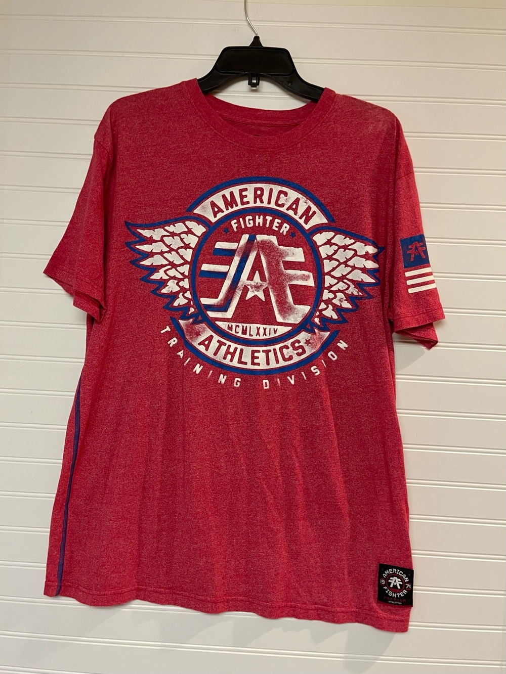 American Fighter Athletics Training Division Mens XL Red Graphic Tee